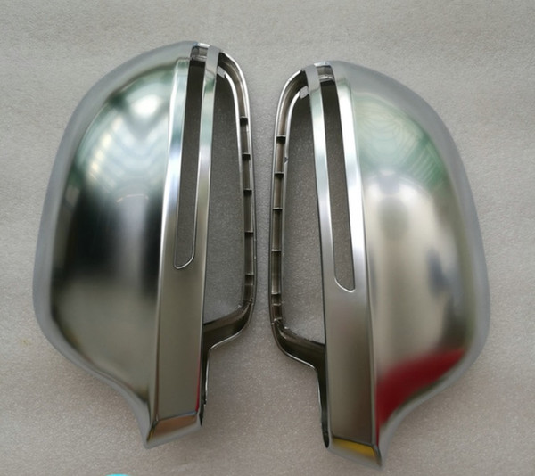 2009 A4 B8 A6 C6 Chrome Side Wing Mirror Covers Cap fit Audi A6L A4L A8 Q3 A5 B8 8K case Replacement Silver Matte