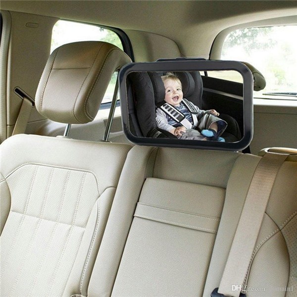 Adjustable Car Back Seat Mirror Baby Facing Rear Ward View Headrest Mount Mirror Square Safety Baby Kids Monitor colorful bag