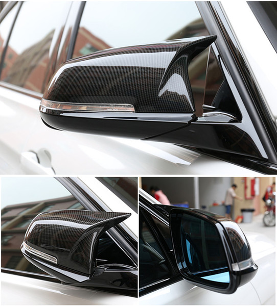 Carbon Fiber Rear Side View Mirror Cover Cap For BMW 1 2 3 4 X Series F20 F22 F30 F31 F32 F34 F36 F87 M2 Ox horn R+L