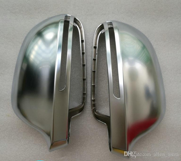 2009 A4 B8 A6 C6 Chrome Side Wing Mirror Covers Cap fit Audi A6L A4L A8 Q3 A5 B8 8K case Replacement Silver Matte