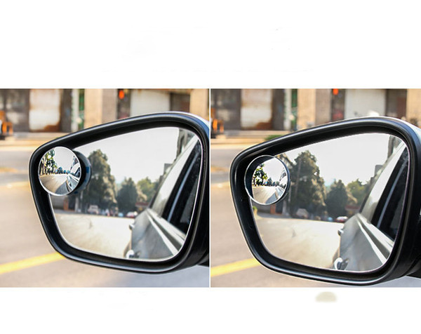 Car borderless 360 degree reversing blind spot mirror convex mirror rear view rotating reflective glass small round mirror