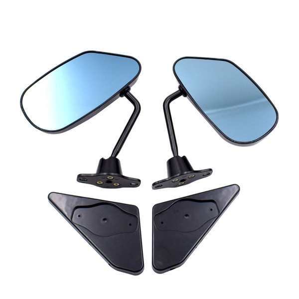 JDM Style Racing Car F1 Style Carbon Look Racing Side Fender Mirror Blue Rear View Mirror for Universal Car