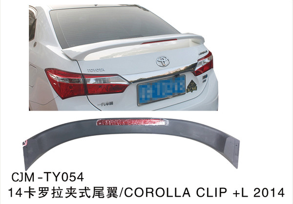 COROLLA CLIP SPOILER 2014 Corolla ABS rear wing spoiler corolla trunk spoiler with LED 2016-2017