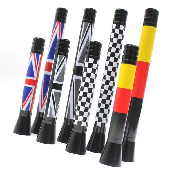 5pcs/lot New Union Jack UK Flag Germany Flag Carbon firber Car Antenna For MINI Cooper S R55 R56 R60 Countryman Car Styling