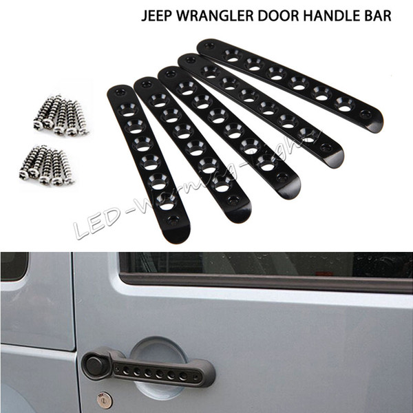 20sets 2/4 doors door handle inserts front rear aluminum grab handle cover trim for 2007 - 2016 Jeep Wrangler JK unlimited accessories