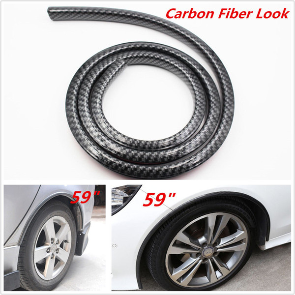 2Pcs 150CM Carbon Fibre Look Car Fender Flares Extension Wheel Eyebrow Protector