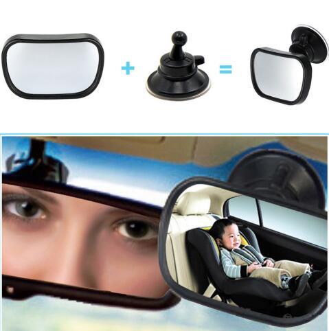 Car Back Seat View Baby Mirror 2 in 1 Mini Children Rear Convex Mirror Adjustable Auto Kids Monitor Safety Reverse Safety Seat