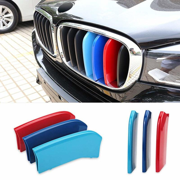 M-Colored Stripe Grille Insert Trims for BMW 2014 2015 X 5, 2015 X 6 Center Kidney Grill