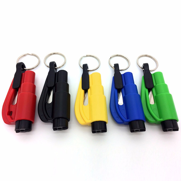 Mini 3 In 1 Car Styling Pocket Auto Emergency Escape Rescue Tool Glass Window Breaking Safety Hammer with Keychain Seat Belt Cutter