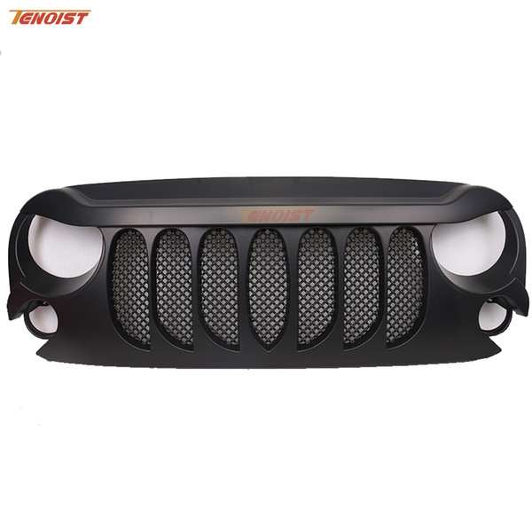 The Newest Black ABS Plastic Raging Fire Grille With Bug Screen For Jeep Wrangler JK 07-16