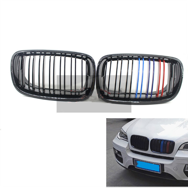 M-Color Car Front Hood Kidney Grille Grill for BMW X5 X5M X6 X6M E70 E71 2007 2008 2009 2010 2011 2012 2013 Auto Bonnet Grill