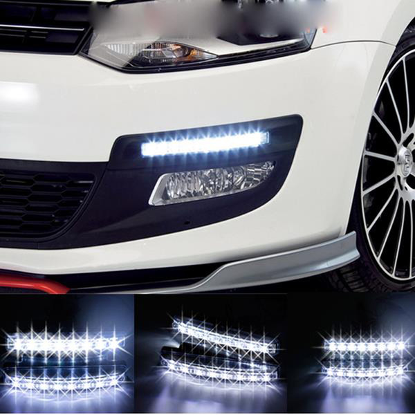 Car Styling Automobiles 8LED Daytime Running Light Cars DRL The Fog Driving Daylight LED Lamps For Automatic Navigation Lights