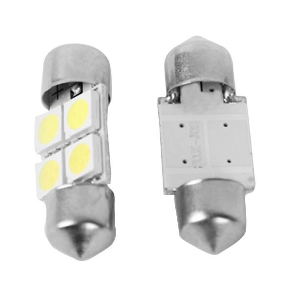 2x White Light 12V 3/4 LED 5050 SMD Festoon Dome Car Light Interior Lamp Bulb M00034