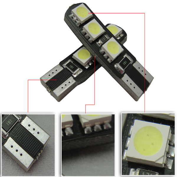 2 Pcs T10 5050 6-SMD LED White Light 194 168 W5W Side Wedge LED light Bulb M00106