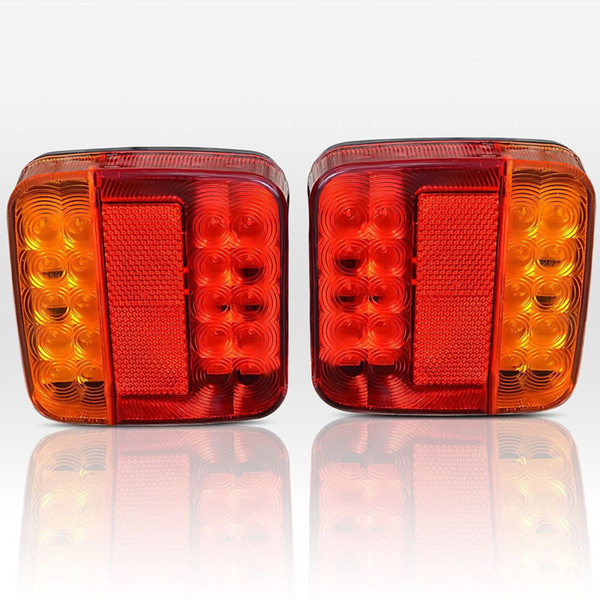 2x Red 20LED Trailer Truck Caravan Lamp Light Stop Tail Indicator Taillight M00137 VPRD