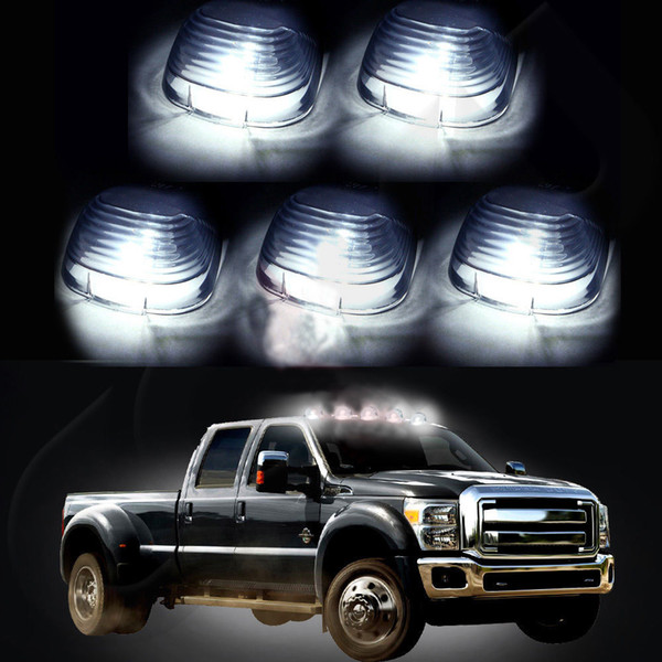 5pc Lamp Cover Running Lights Cab Marker+Xenon White T10 LED Bulbs for Ford M00138 VPRD