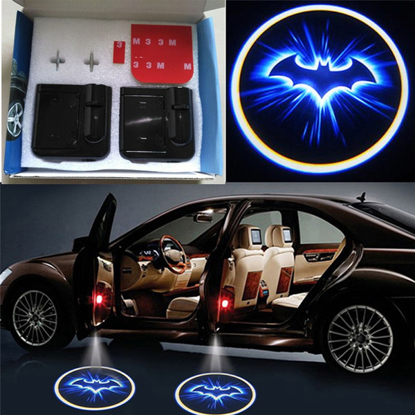 1Pair Wireless LED Car Door Light Batman Welcome Lamp Laser ghost Shadow Light led Projector Wireless Car Welcome Door Light for BATMAN