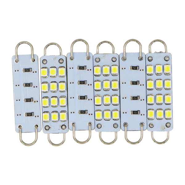 50pcs 211-2 211 212 212-2 561 562 Led Festoon Light 44mm 43mm 12SMD 1210 Rigid Loop LED Interior Car Dome Cargo light White