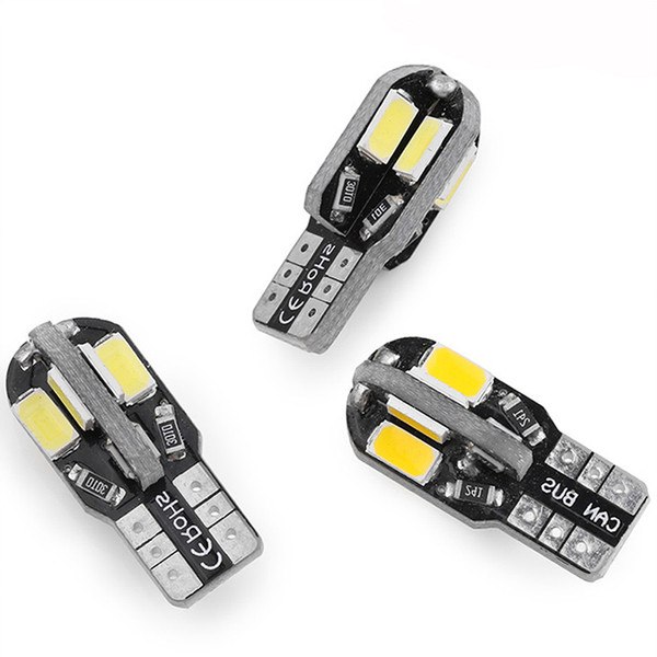 YSY 50PCS High Quality T10 8SMD 5630 LED Car Light Canbus NO OBC ERROR Auto Wedge Lamp 2825 W5W 8 SMD 5730 Led Parking Bulb 12V