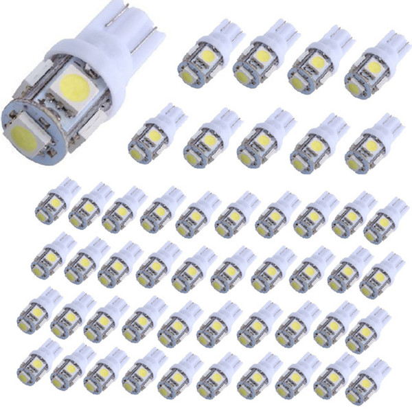 Factory Price !!! T10 Led 100pcs 5050 5 smd Licence lamp car side light auto wedge light bulb 5 LED Width Lamp 5smd