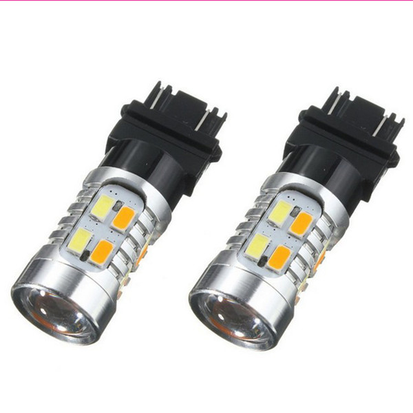 2pcs White amber double color 1157 P21/5W Bay15d S25 T20 7443 T25 3157 20SMD 5730 High Power LED Brake Light Bulb