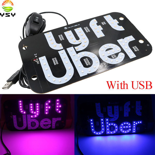 YSY 10X NEW Uber +Lyft With USB Taxi Led Car Windscreen Cab indicator Lamp Sign Blue LED Windshield Taxi Light Lamp 5V