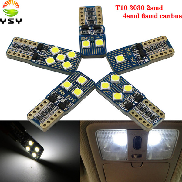 YSY 30X T10 W5W Super Bright 3030 2/4/6/8/10 SMD LED CANBUS NO ERROR Car Backup Reserve Lights Bulb Tail Lamp White DC12V