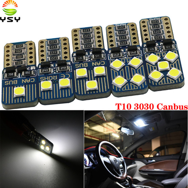 YSY 50pcs T10 W5W Super Bright 3030 2/4/6/8/10 SMD LED CANBUS NO ERROR Car Backup Reserve Lights Bulb Tail Lamp White