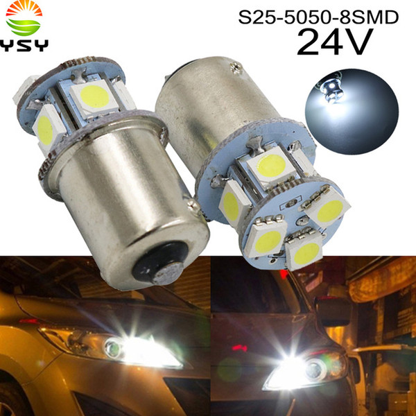 YSY 20X P21W 1156 BA15S 1157 Bay15d 5050 8SMD Car LED Bulb Auto Rear Turn Signal Lights brake Reverse Parking Lamp DC 24V White