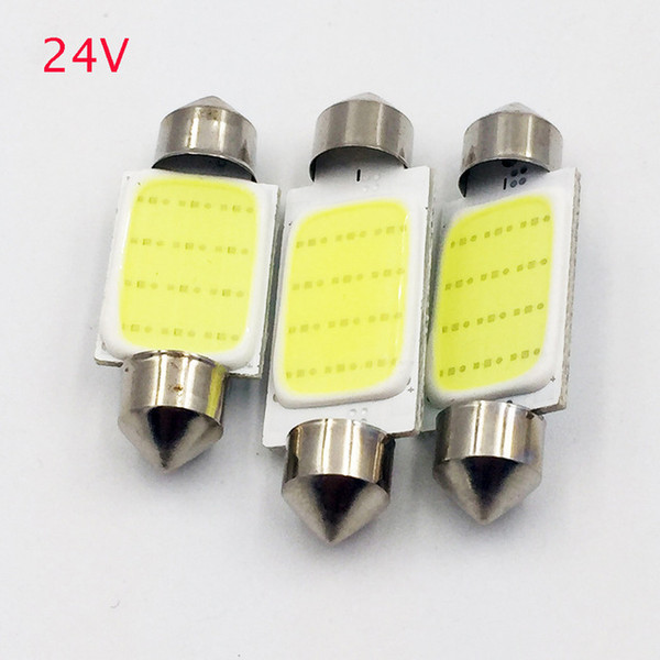 YSY 50pcs 24V Festoon Bulb COB 12LED Dome Lights C5W 31mm 36mm 39mm 41mm SMD White Car Auto reading Lights Bulbs signal LED lamp