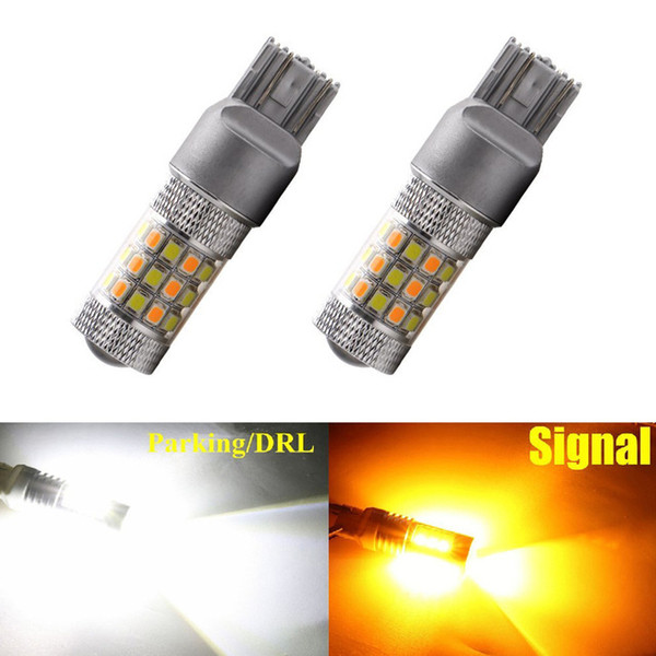 YSY 2X 1157 BAY15D 7443 3157 42SMD 2835 LED Bulb Dual Color White/Amber Switchback Turn Signal White Amber Brake Reverse Backup