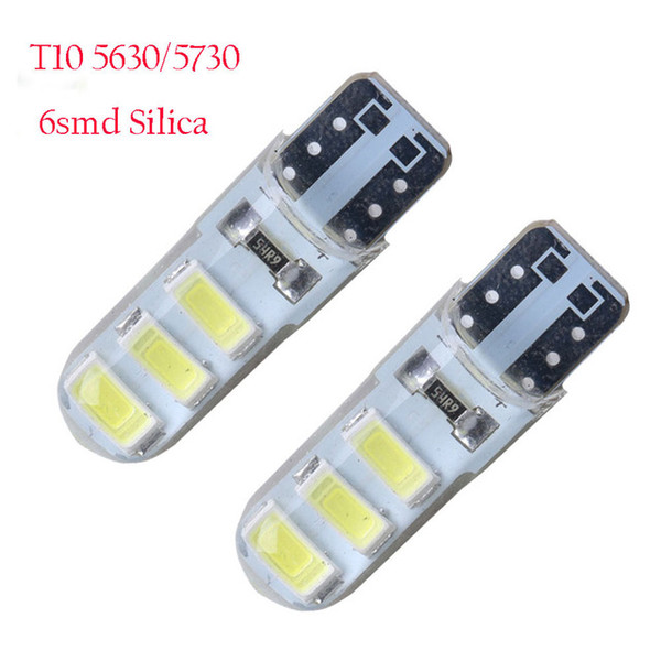 Yushuangyi 100pcs New T10 192 W5W 6 SMD 5630 5730 LED Silica gel Waterproof Wedge Light 6SMD Car Parking light Auto 12V