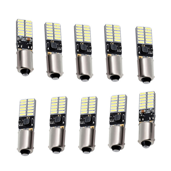 YSY 50 pcs BA9S T4W H6W Bulbo Carro CANBUS Livre de Erros LED Branco 4014 24SMD CONDUZIU a Luz Automóvel Lâmpada 12 V Estacionamento 57 233