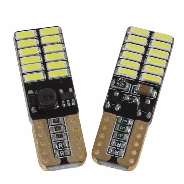 YSY 50pcs/lot Car Auto LED T10 canbus led W5W Canbus t10 24smd 4014 LED Interior Light Parking Light External Light colorful