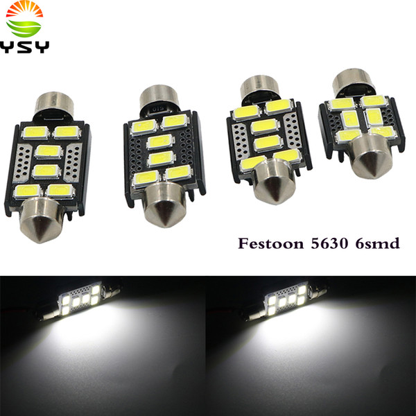 YSY 200X NEW White 31 36 39 41mm 5630 SMD 6 LED Bulb Car Auto C5W Interior Dome Reading Lights Lamp Festoon DC12V