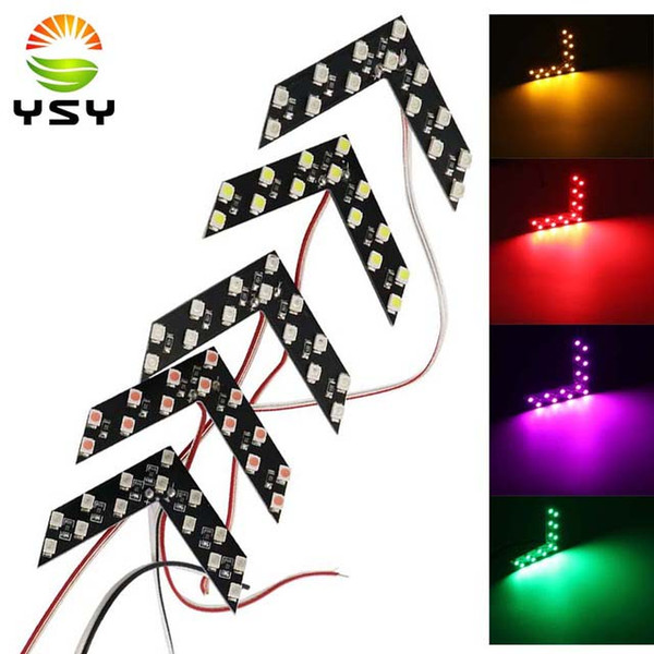 YSY 40Pcs 14 SMD LED Arrow Panel For Car Rear View Mirror Indicator Turn Signal Light Car LED Rearview Mirror Light DC12V