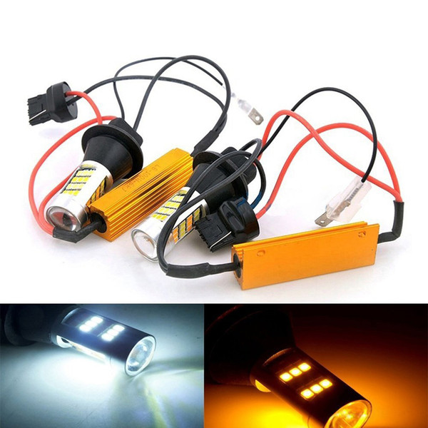 2x T20 7440 50W 2835 42SMD Error Free Canbus LED DRL Daytime Running Lights & Front Turn Signals All in One T20 7440 Turn Light