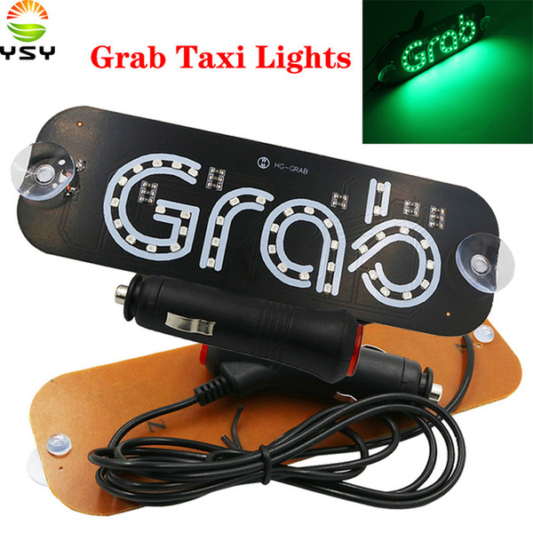 YSY 10X NEW Grab Taxi Led Car Windscreen Cab indicator Lamp Sign Green LED Windshield Taxi Light Lamp Green DC12V