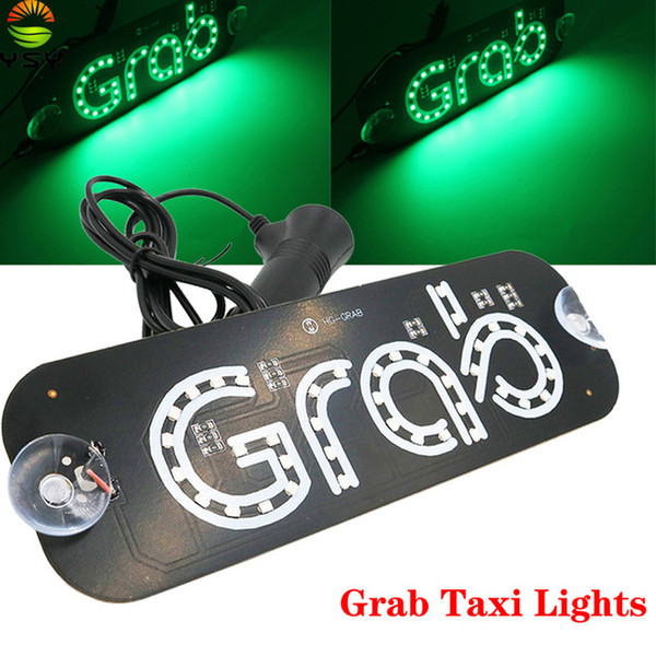 YSY 50pcs/lot NEW Grab Taxi Led Car Windscreen Cab indicator Lamp Sign Green LED Windshield Taxi Light Lamp DC12V