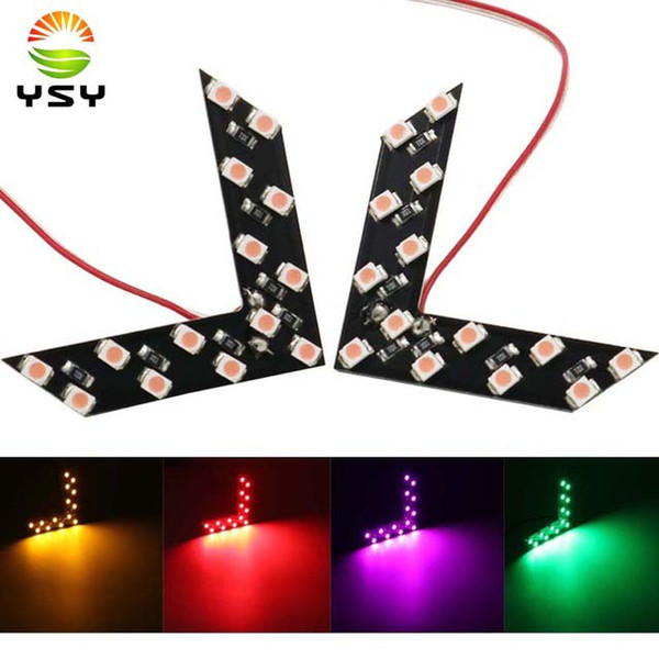 YSY 100PCS Car Styling 14 SMD LED Arrow Panel For Car Rear View Mirror Indicator Turn Signal Light Car led Parking DC12V Yellow