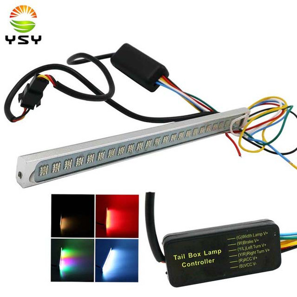 YSY 10pcs NEW Car Width Lamp Turn Signal Light LED Tail Light Bar Flashing License Plate Light 24 LED RGB Auto Rear Braking Lamp