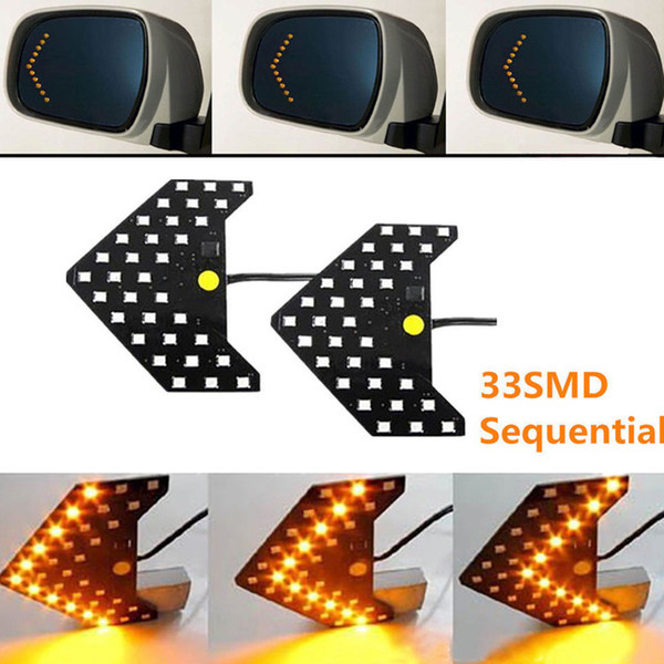 Yushuangyi 2PCS/Lot!! 33 SMD Sequential Led Lights Arrows Lamp Indicator Safe led Panels Car Side Mirror Turn Signal 33 LED