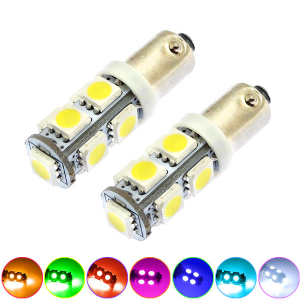 FEELDO 50PCS 7-Color BA9S T4W 1895 5050 Chip 9SMD 9LED Car LED Light Bulbs Side Light Reading Light DC12V #3408