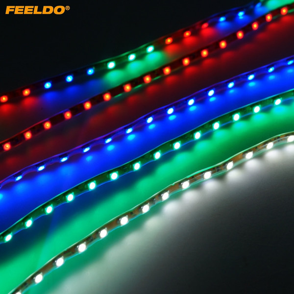 FEELDO 30PCS 12V 45cm Super Waterproof 45-LED SMD 3528 RGB Flashing Flexible Car Decoration Strip Light #4582