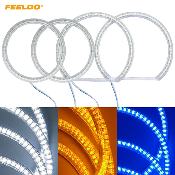 FEELDO 4pcs/Set Car LED Halo Rings Angel Eyes DRL Head Lamp For BMW E90 #4754