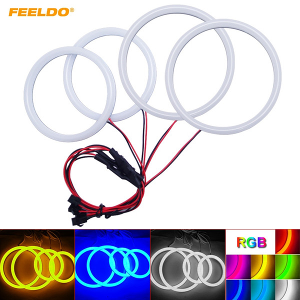 FEELDO Car Xenon Cotton Angel Eyes Halo Ring Light For Toyota Corolla 01-04 Headlight DRL #3143