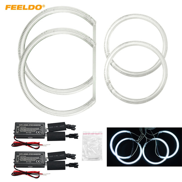 FEELDO 4pcs/Set LED Headlights Car CCFL Halo Rings Angel Eyes Light for BMW E87 DRL #3106