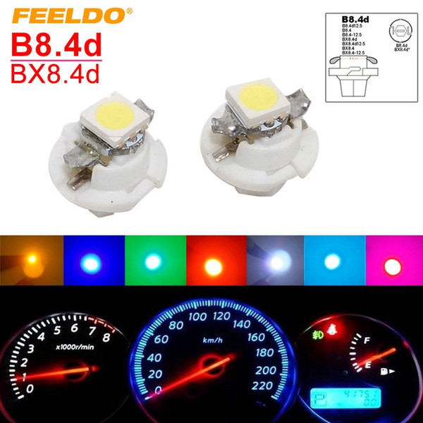 FEELDO 50PCS Multi-color 12V DC B8.4d/BX8.4d 5050 SMD Gauge Dashboard Car LED Light Interior Lamp #4236