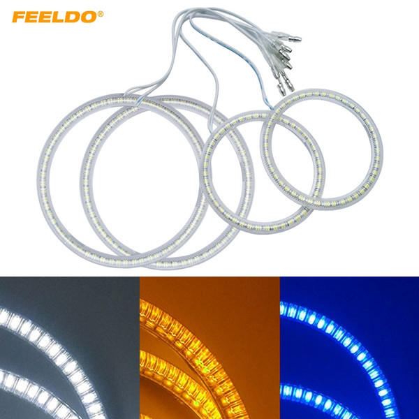 FEELDO 4Pcs/Set Auto SMD Angel Eyes Light Halo Ring For Lada Kalina 1119 Headlight Lamp #1166