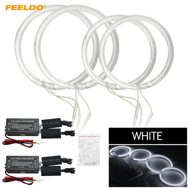 FEELDO 4pcs/Set White Special Car CCFL Halo Rings Angel Eyes Light for LAND ROVER DRL Headlight #1188